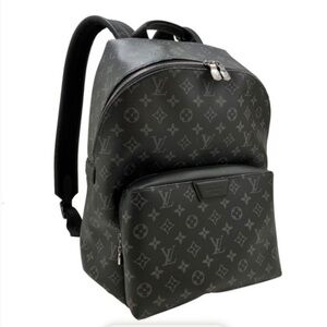 Louis Vuitton Monogram Canvas Leather Backpack Black